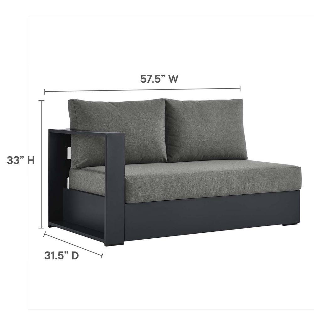 Tahoe Charcoal Aluminum 5-Piece Outdoor Sectional Sofa Set