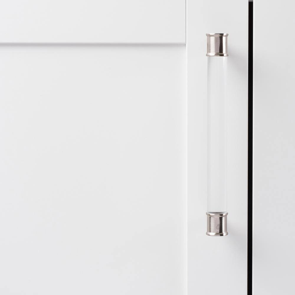 7-inch Clear Acrylic and Satin Nickel Bar Cabinet Pull