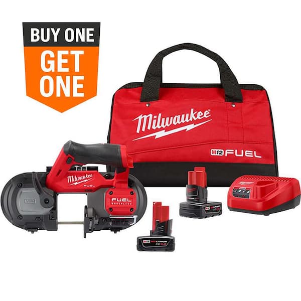 M12 FUEL 12-Volt Lithium-Ion Cordless Compact Band Saw XC Kit with (2) 4.0 Ah Battery, Charger and Bag