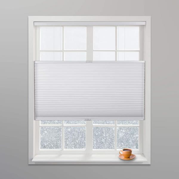 Unbranded White Cordless Top Down Bottom Up Light Filtering Polyester Cellular Shade 32.5 in. W x 72 in. L