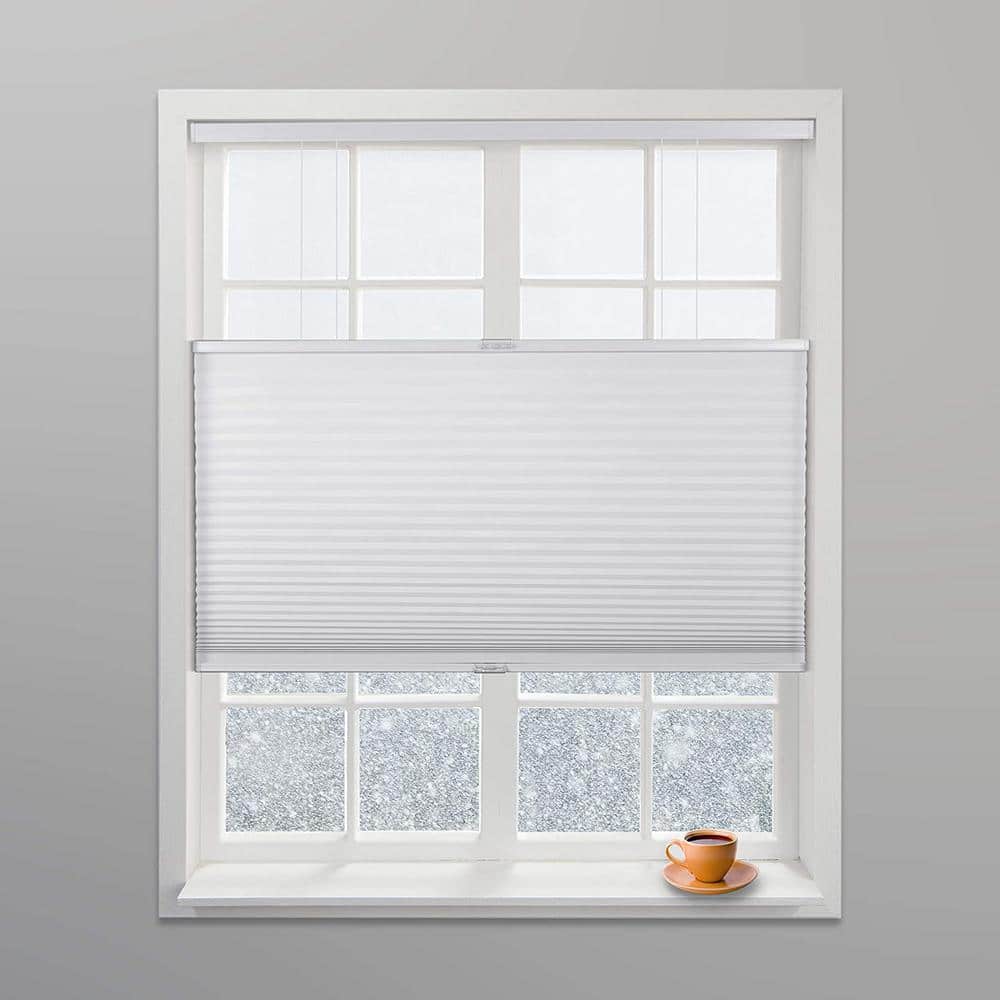 White Cordless Top Down Bottom Up Light Filtering Polyester Cellular Shade 