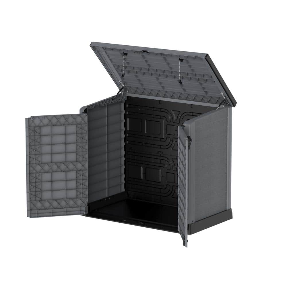 Duramax Gray Polypropylene Resin Outdoor Storage Box with Flat Lid