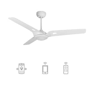 Alden 56 in. Dimmable LED Indoor/Outdoor White Smart Ceiling Fan with Light and Remote, Works with Alexa/Google Home