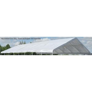 30 ft. W x 50 ft. D Ultra Max Fixed-Leg Canopy with White Waterproof, Fire-Rated Replacement Cover for 2-3/8 in. Frame