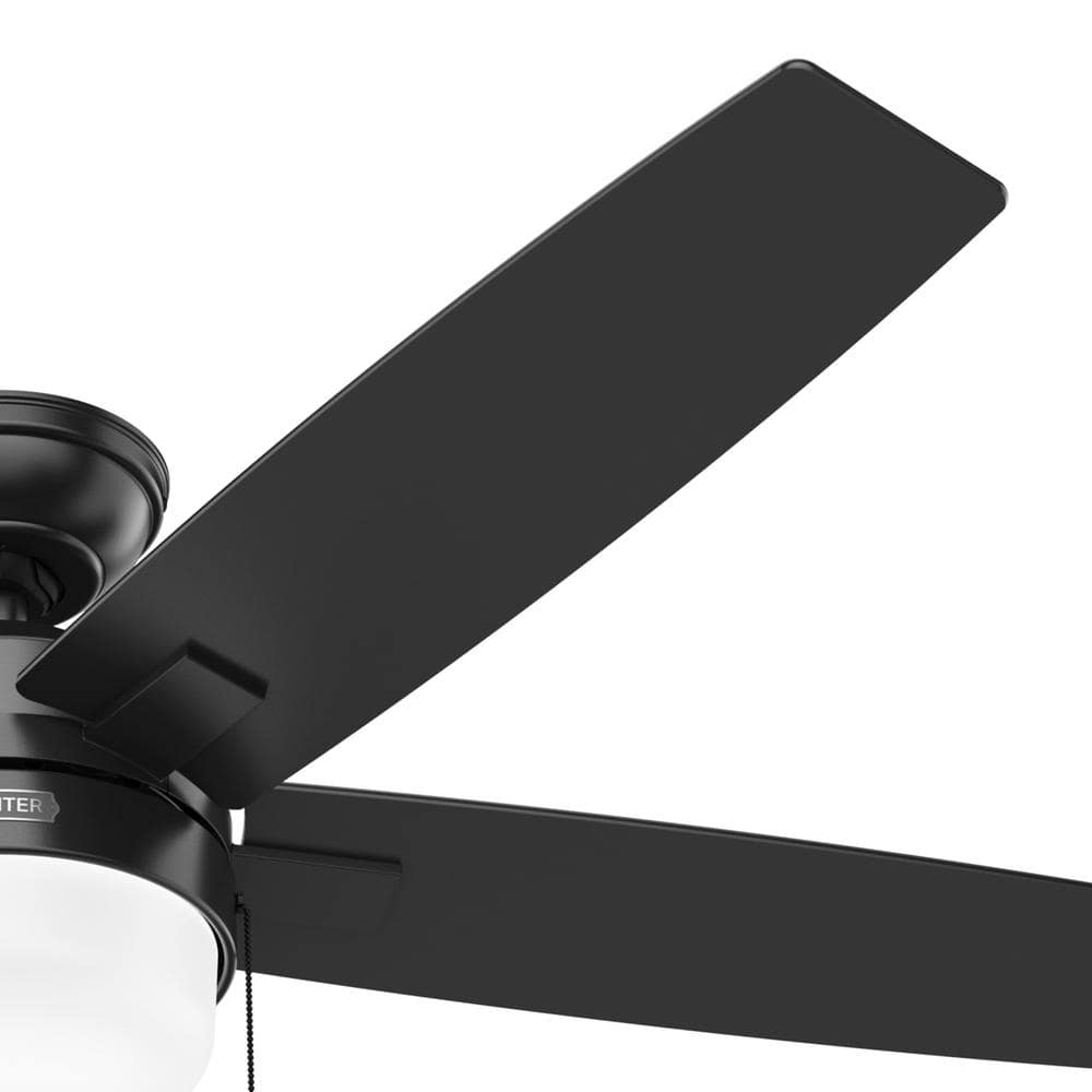 52" Matte Black and Gray 5-Blade Ceiling Fan with LED Light Kit