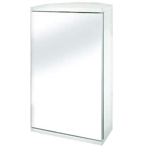 Simplicity 11-7/8 in. W x 19-7/8 in. H x 9-2/5 in. D Framed Surface-Mount Corner Bathroom Medicine Cabinet in White