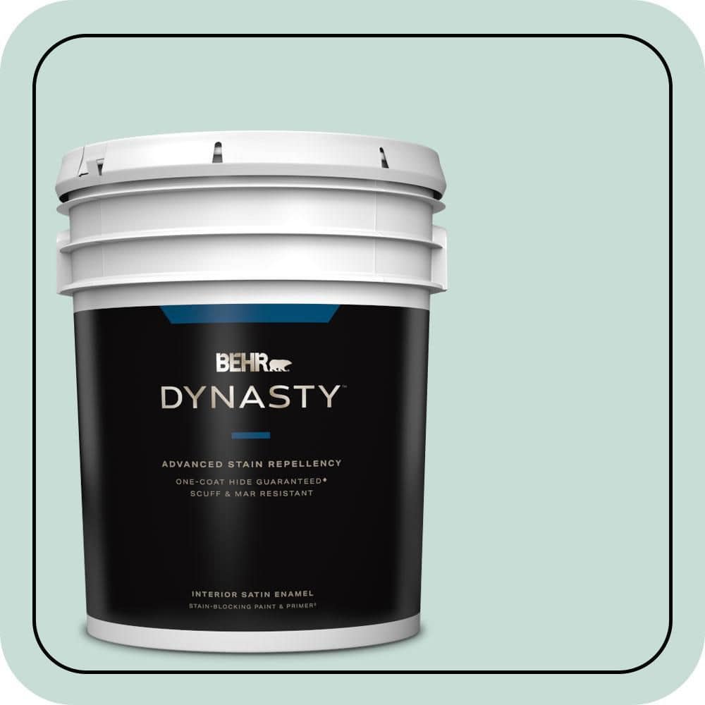 5 gal. #MQ3-20 Whipped Mint One-Coat Hide Satin Enamel Interior Stain-Blocking Paint & Primer price history on PriceWatchPro