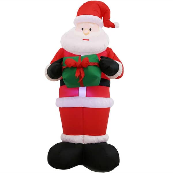 Sunnydaze 6.1 ft. Santa with Present Outdoor Inflatable Decoration