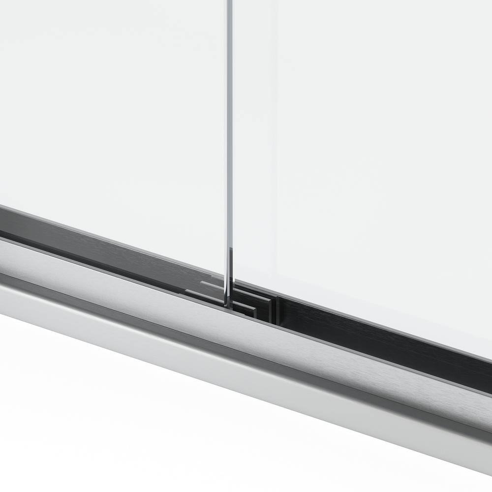 60'' x 76'' Frameless Double Sliding Glass Shower Door in Brushed Nickel