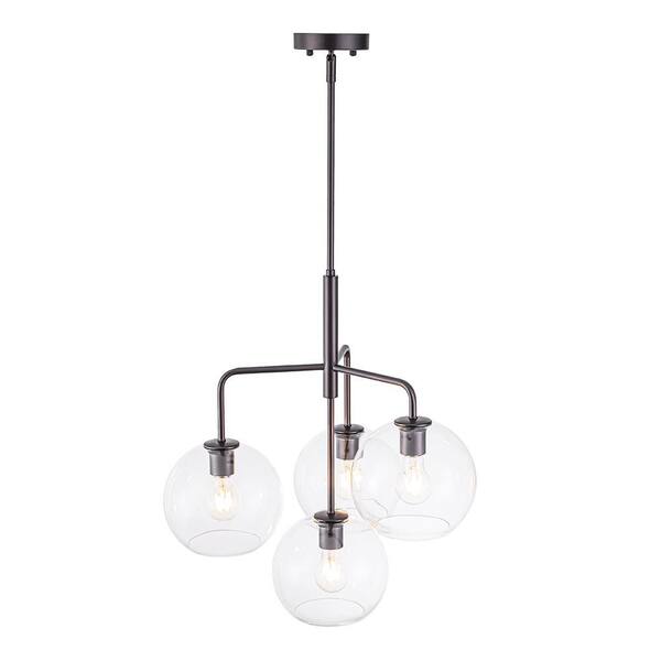 yosuyan  HUOKU Zara 4-Light 22 in. W Oil Rubbed Bronze Chandelier
