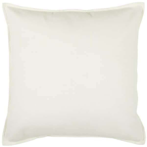 HomeRoots Ivory Solid Polyester 20 in. X 20 in. Throw Pillow