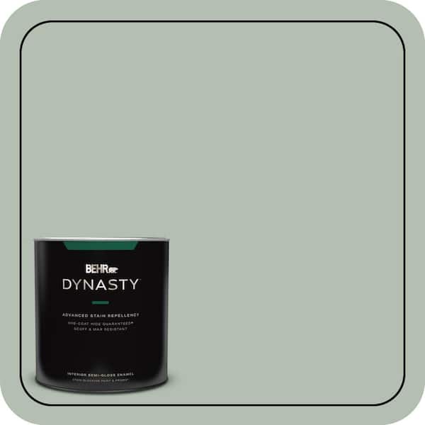 BEHR DYNASTY 1 qt. #N400-3 Flagstaff Green One-Coat Hide Semi-Gloss Enamel Interior Stain-Blocking Paint and Primer