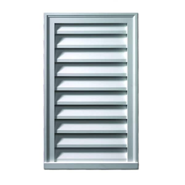 Fypon 16 in. x 36 in. Rectangular White Polyurethane Weather Resistant Gable Louver Vent