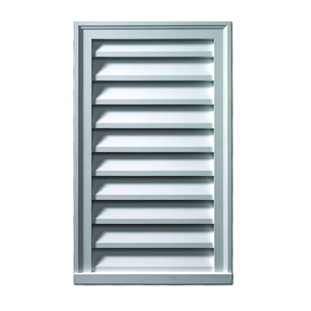 18 x 30 x 2 in. Cathedral White Louver and Gable Vent Polyurethane w/ Screen 