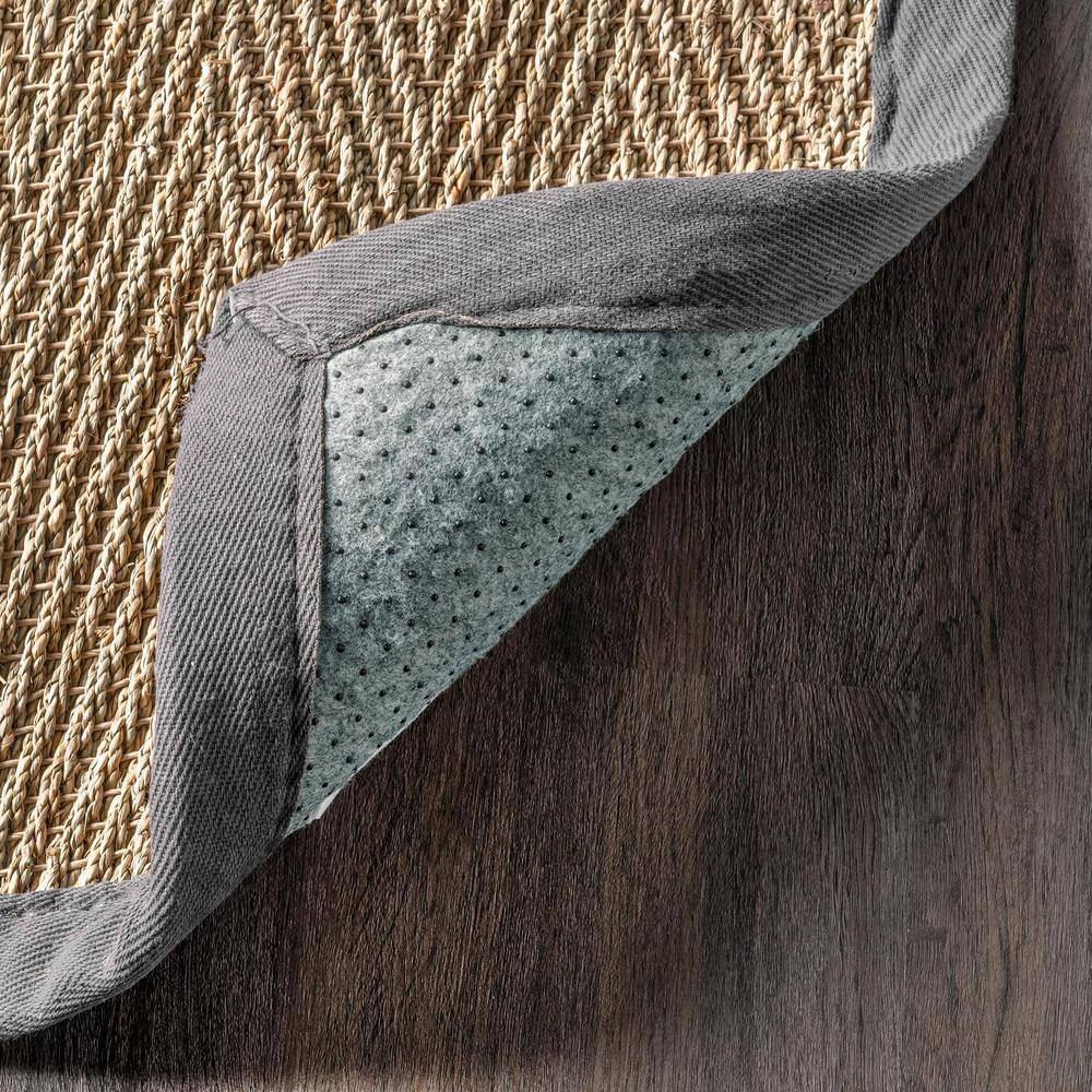 Dark Gray Seagrass Herringbone 8' x 10' Reversible Area Rug