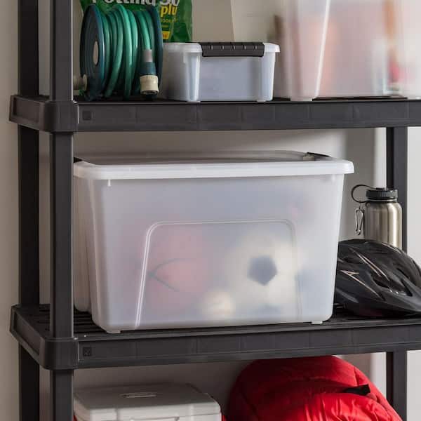 IRIS 53 Qt./13.25 Gal. Stackable Nesting Storage Tote with Black