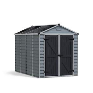 SkyLight 6 ft. W x 10 ft. D Dark Gray Deco Plastic Garden Outdoor Storage Shed 60.6 sq. ft.