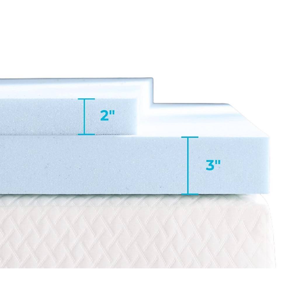 Afoxsos 2 in. Short Queen Gel Memory Foam Polyurethane Mattress Topper ...