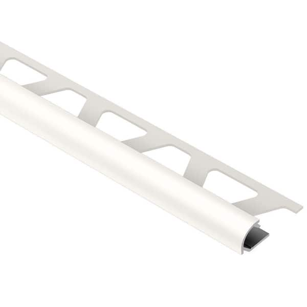 Schluter Rondec White Color-Coated Aluminum 1/2 in. x 8 ft. 2-1/2 in. Metal Bullnose Tile Edging Trim