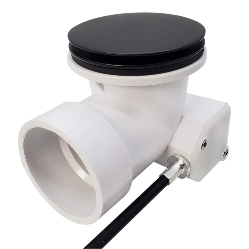 Matte Black 27" Cable Drive Bathtub Drain Trim with Poly Pipe Assembly