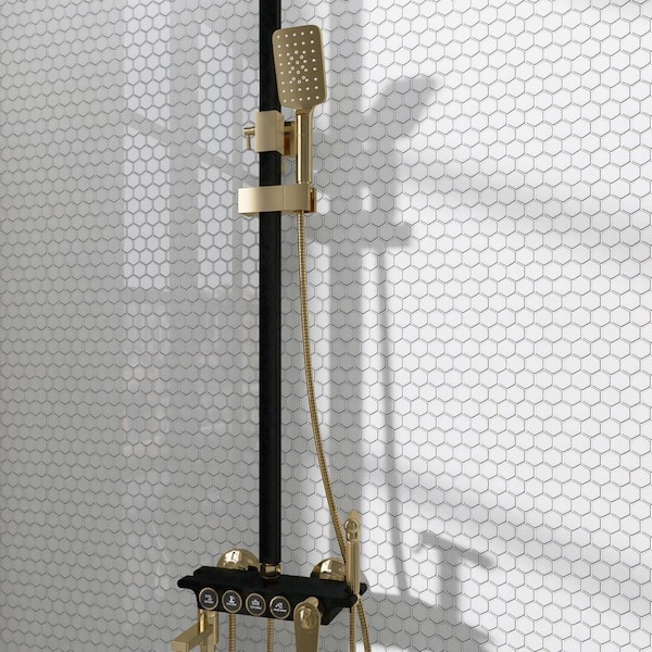 MOLOVO Porcetile Hex White 10.24 in. x 11.82 in. Hexagon Glossy