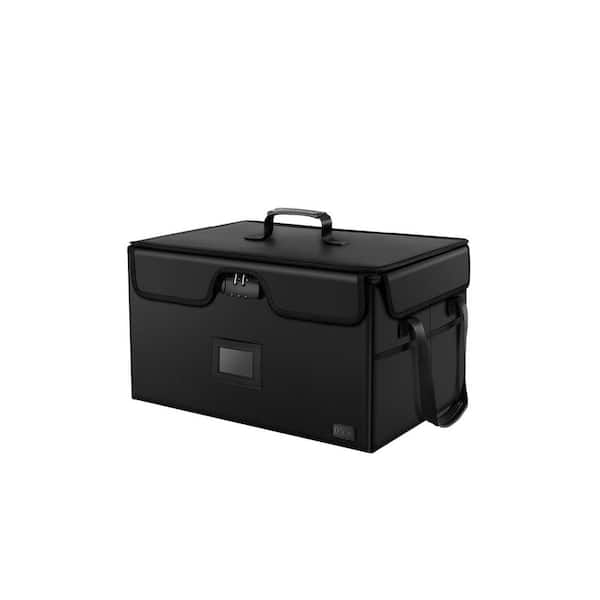 Angel Sar 20 in. x 10.4 in. 1-Drawer Black ‎Plastic Fiberglass Assembled 12 in. Flat File Cabinet, Fireproof Document Box