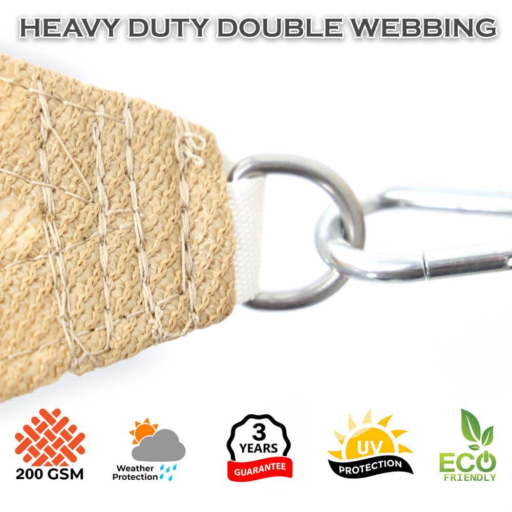 Sand Beige Heavy Duty Triangle Sun Shade Sail Canopy