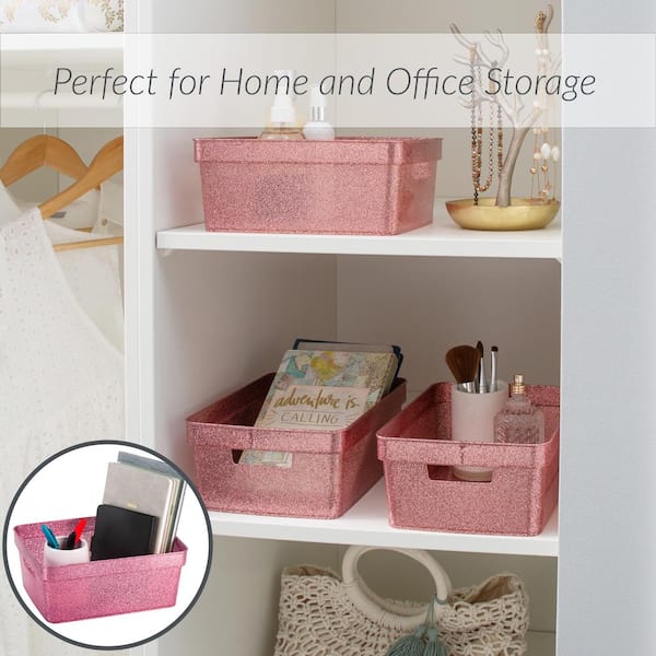 Household Essentials Pink 9 Section Deep Drawer Organizer Boxes for Storage  | 2pc Set