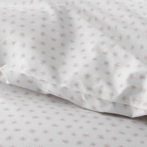 Company Kids Ditsy Stars Pink Full Organic Cotton Percale Duvet Cover Set