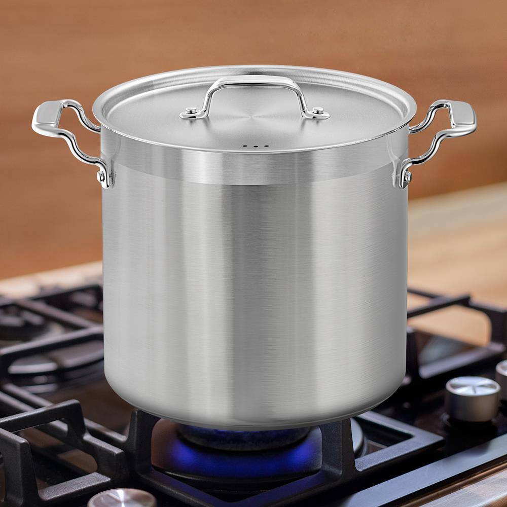 NutriChef 20 Quart Stainless Steel Induction Stockpot with Lid