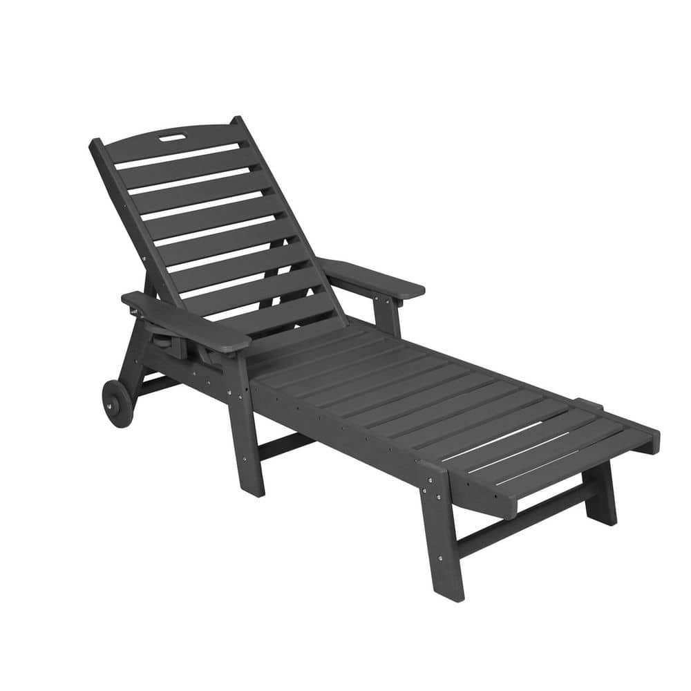 HDPE Gray Outdoor Lounge Chair with Wood Texture price history on PriceWatchPro