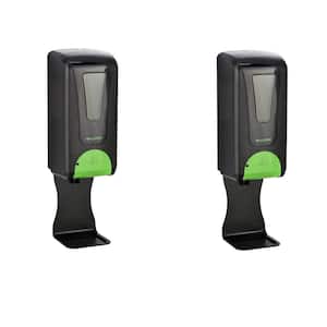 1200 ml Wall Mount Automatic Foam Hand Sanitizer Dispenser in Black with Drip Tray (2-Pack)