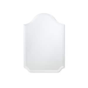 22 in. W x 32 in. H Frameless Bell-Top Beveled Edge Bathroom Vanity Mirror in Clear