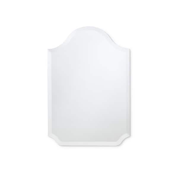 better bevel 22 in. W x 32 in. H Frameless Bell-Top Beveled Edge Bathroom Vanity Mirror in Clear