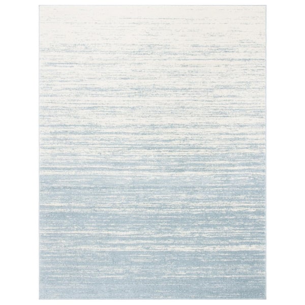 SAFAVIEH ADirondack Slate/Cream 10 ft. x 14 ft. Solid Color Striped Area Rug