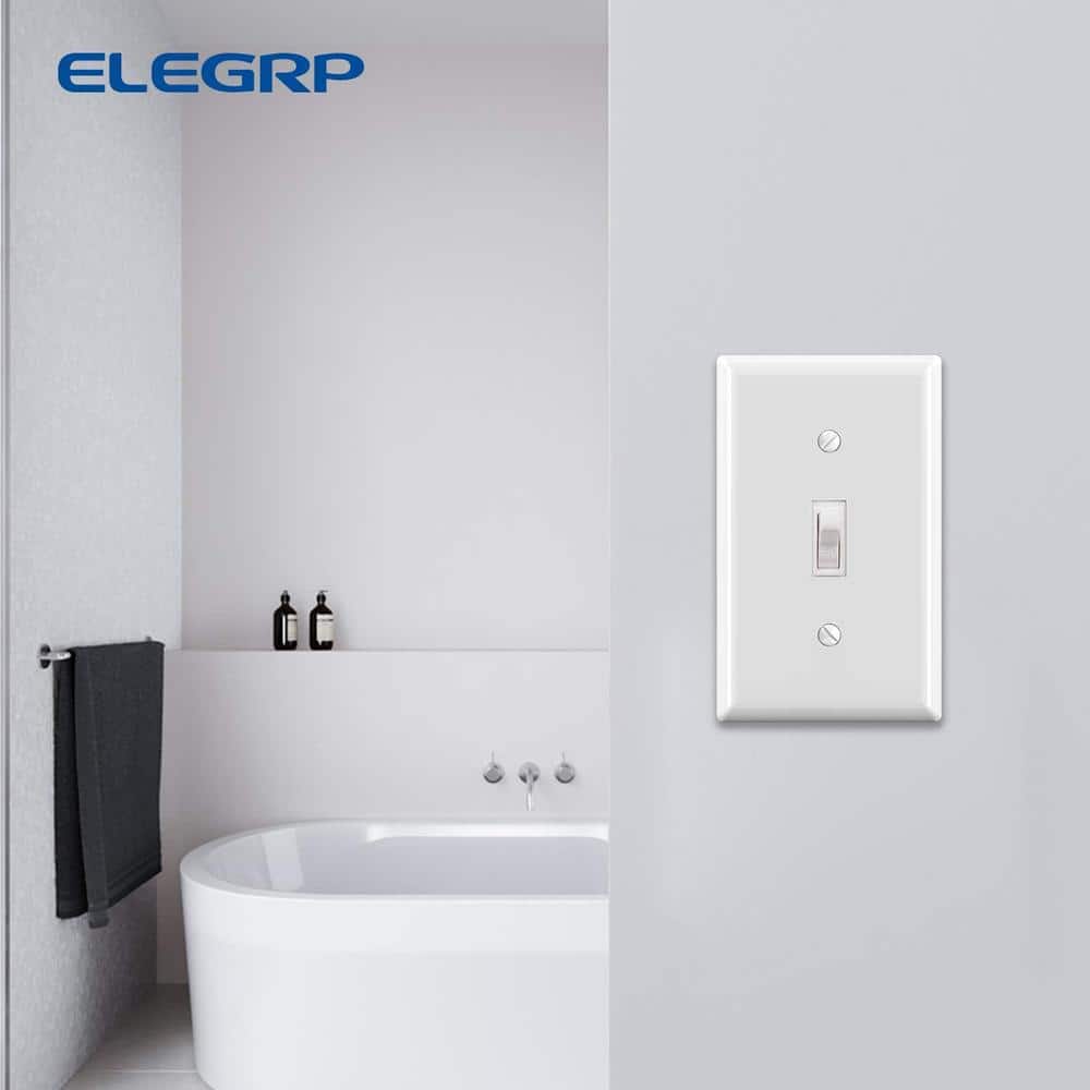 Glossy Black Rectangular Plastic 1-Gang Toggle Switch Wall Plate