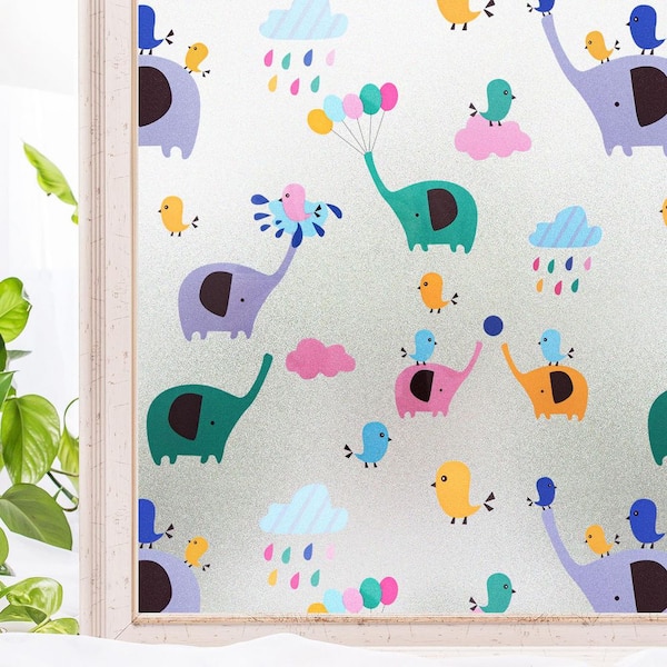 COTTON COLORS 35.4 in. x 78.7 in. Decorative and Privacy 3D Window Film