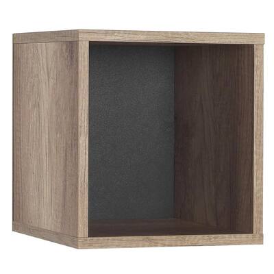 Lux 7 in. x 13 in. x 13 in. Weathered Oak Cube Decorative Wall Shelf