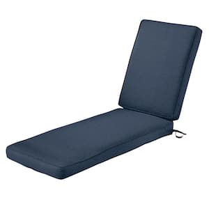 80 in. L x 26 in. W x 3 in. T Montlake Heather Indigo Blue Outdoor Chaise Lounge Cushion