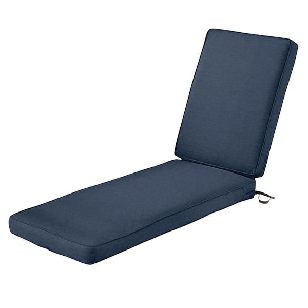 Classic Accessories 80 in. L x 26 in. W x 3 in. T Montlake Heather Indigo Blue Outdoor Chaise Lounge Cushion