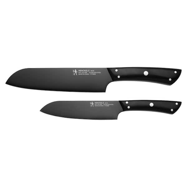 Noir 2-pc Stainless Steel Full Tang Black Asian Knife Set