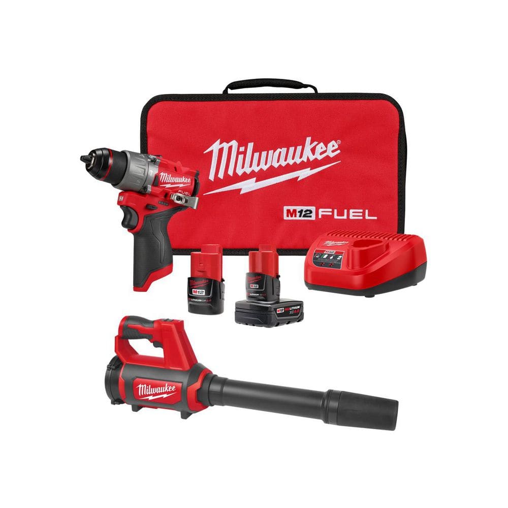 M12 FUEL 12V Lithium-Ion Brushless Cordless 1/2 in. Hammer Drill Kit with 4.0 Ah and 2.0 Ah Battery, Case, & Spot Blower price history on PriceWatchPro