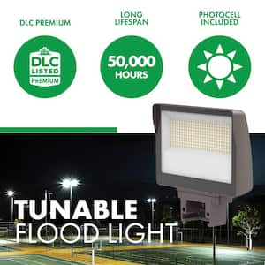 Selectable Color Temperature 250-Watt Equivalent 14500 Lumen 130-Degree Bronze Dusk to Dawn Integrated LED Flood Light