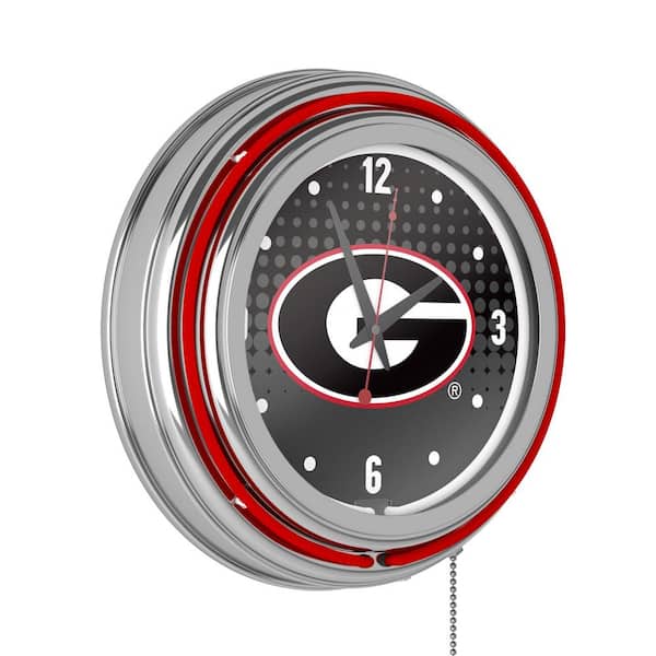 Unbranded University of Georgia Red Reflection Lighted Analog Neon Clock