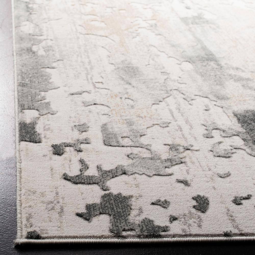 Reversible Vogue Abstract Gray 3' x 5' Synthetic Area Rug