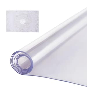 Plastic Table Cover, 42 x 72 In. 2.0 mm Thick Clear Table Protector, Rectangle PVC Desk Mat, Waterproof & Easy Cleaning