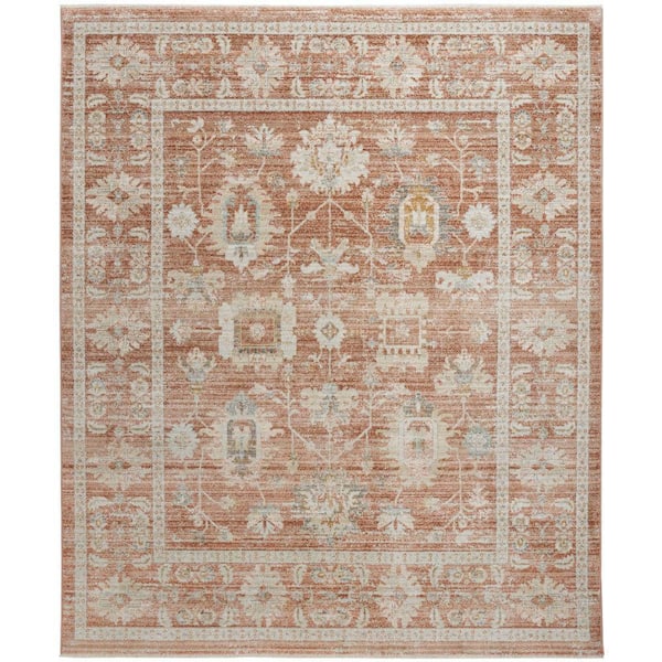 Nourison Oases Terracotta 5 ft. x 8 ft. Distressed Traditional Area Rug