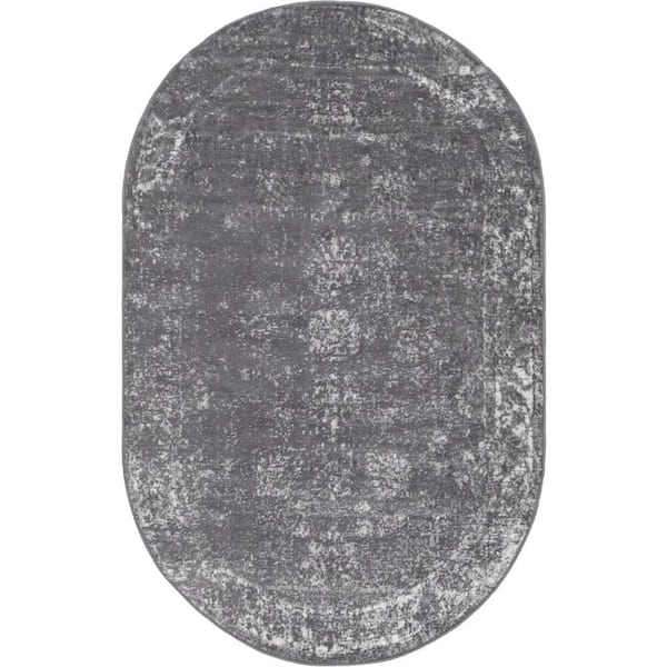 Unique Loom Sofia Casino Dark Gray 3 ft. 3 in. x 5 ft. 3 in. Area Rug