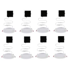 Slim Baffle 6 in. Color Selectable New Construction and Remodel Canless Recessed Integrated LED Kit (8-Pack)
