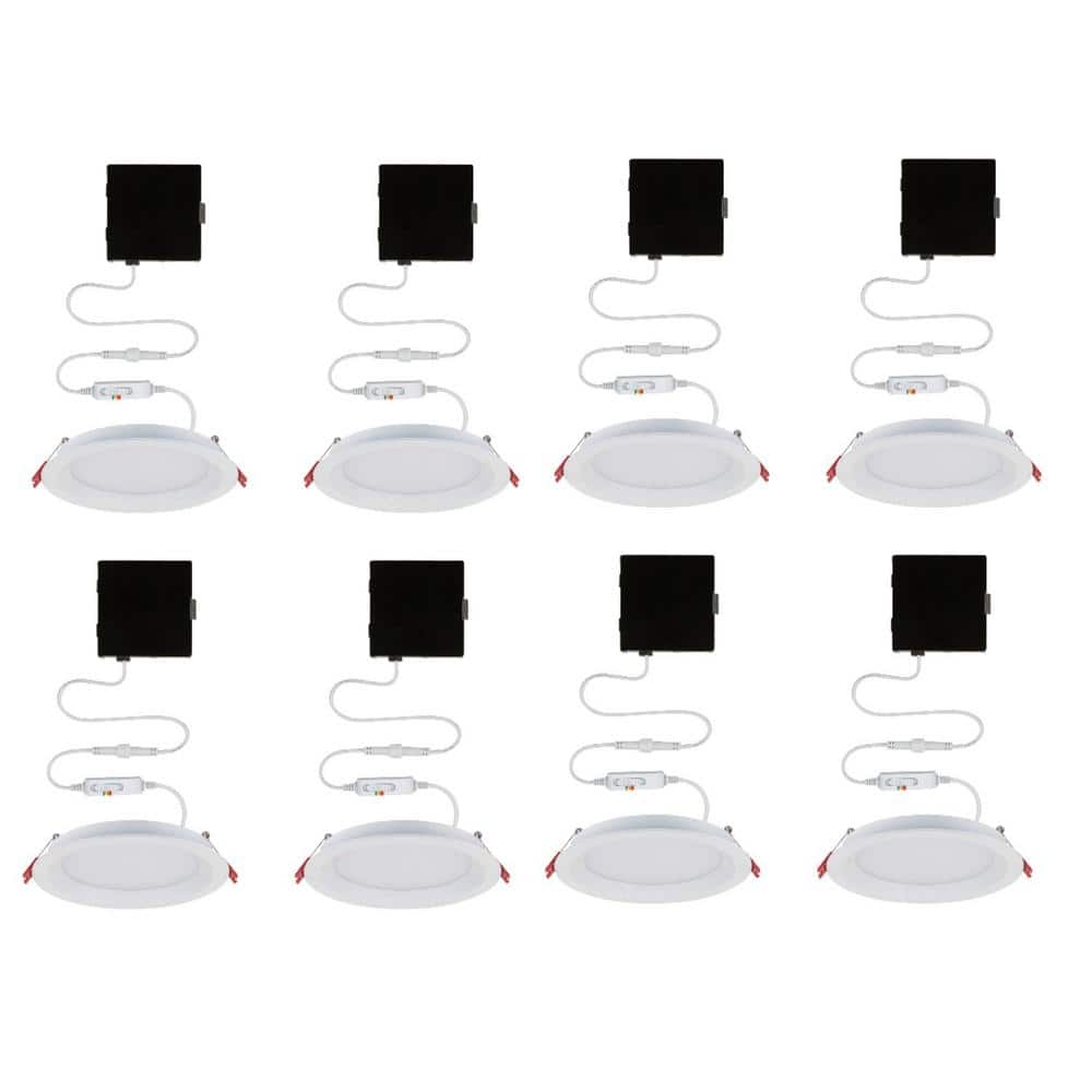 Slim Baffle Integrated LED 6 in Round Adj Color Temp Canless Recessed Light